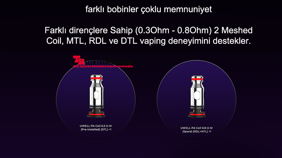 Uwell CROWN D Pod Kit 1100mAh Elektronik Sigara