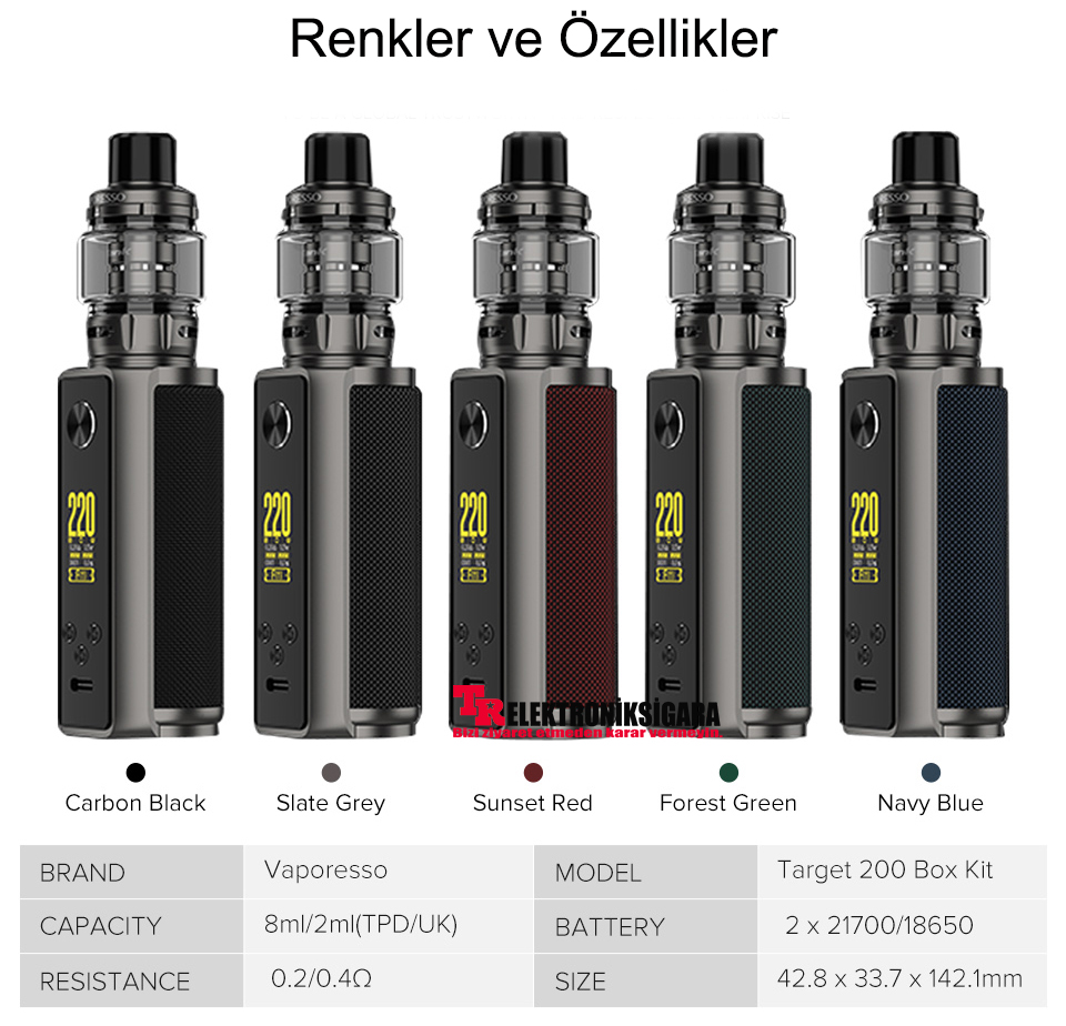 Vaporesso Target 200W Box Kit Elektronik Sigara