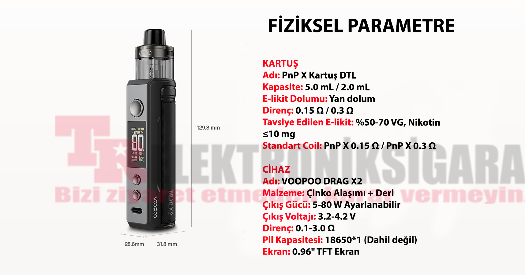 Voopoo Drag X2 Kit 80W Pod Mod Elektronik Sigara