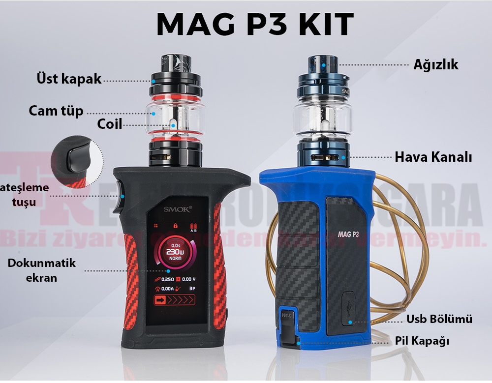 Smok MAG P3 230W Tfv16 Starter Kit Elektronik Sigara