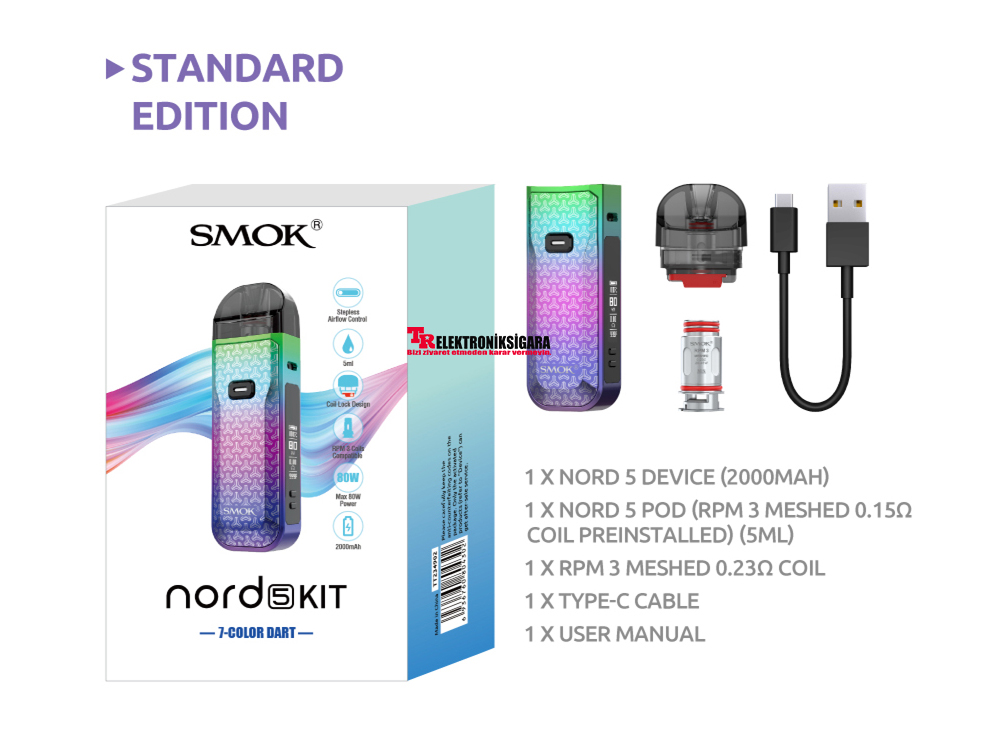 Smok Nord 5 80W Pod Mod Elektronik Sigara