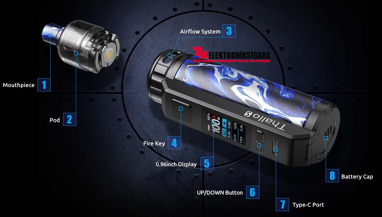 SMOK Thallo S 100W Kit Pod Mod Elektronik Sigara