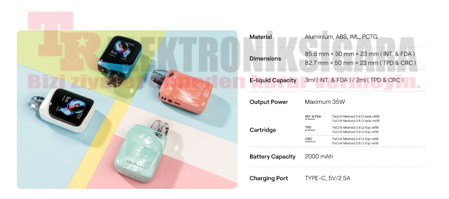 Uwell Caliburn G4 Pro Koko Pod Mod Elektronik Sigara