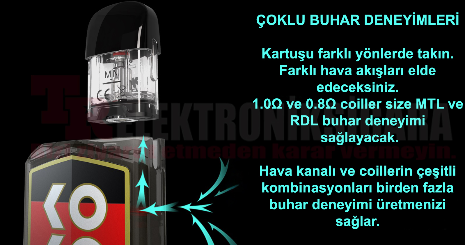 Uwell Caliburn KOKO Prime Vision Glory Pod Mod Kit Elektronik Sigara