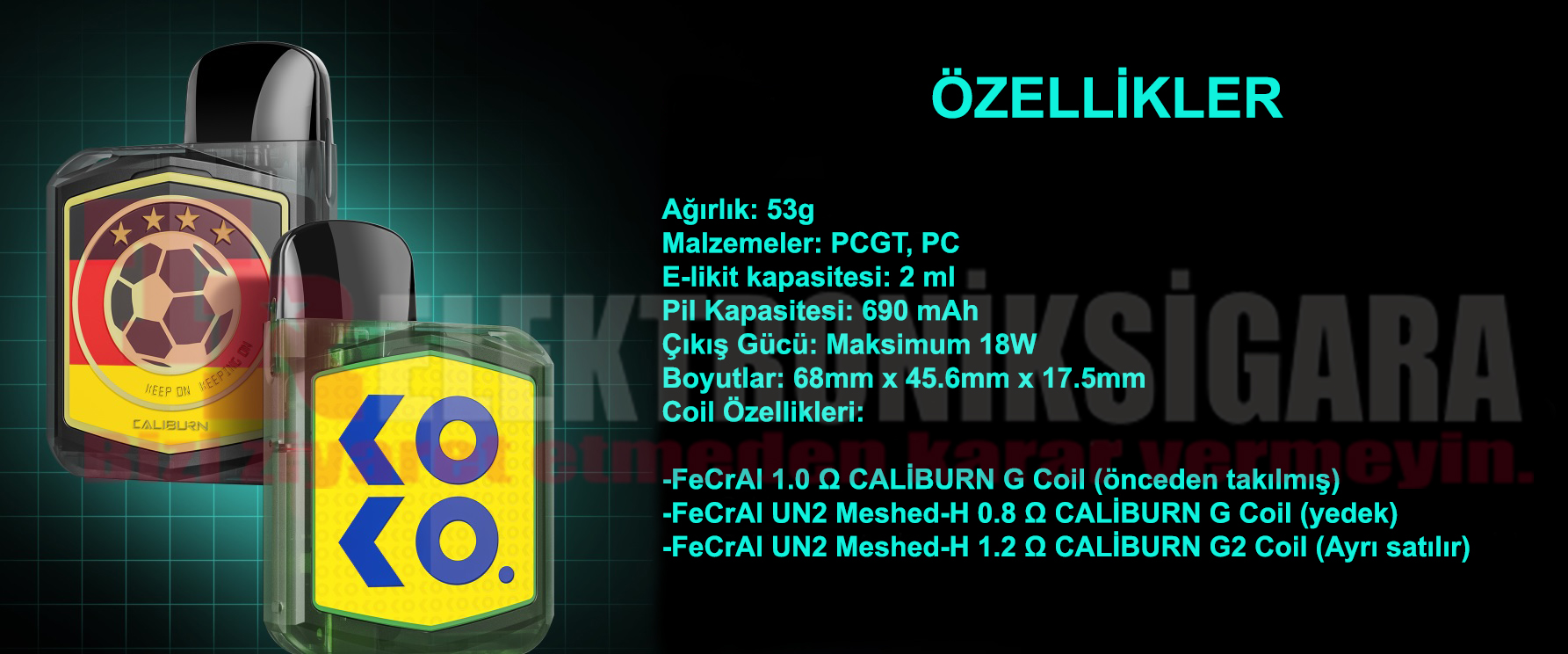 Uwell Caliburn KOKO Prime Vision Glory Pod Mod Kit Elektronik Sigara