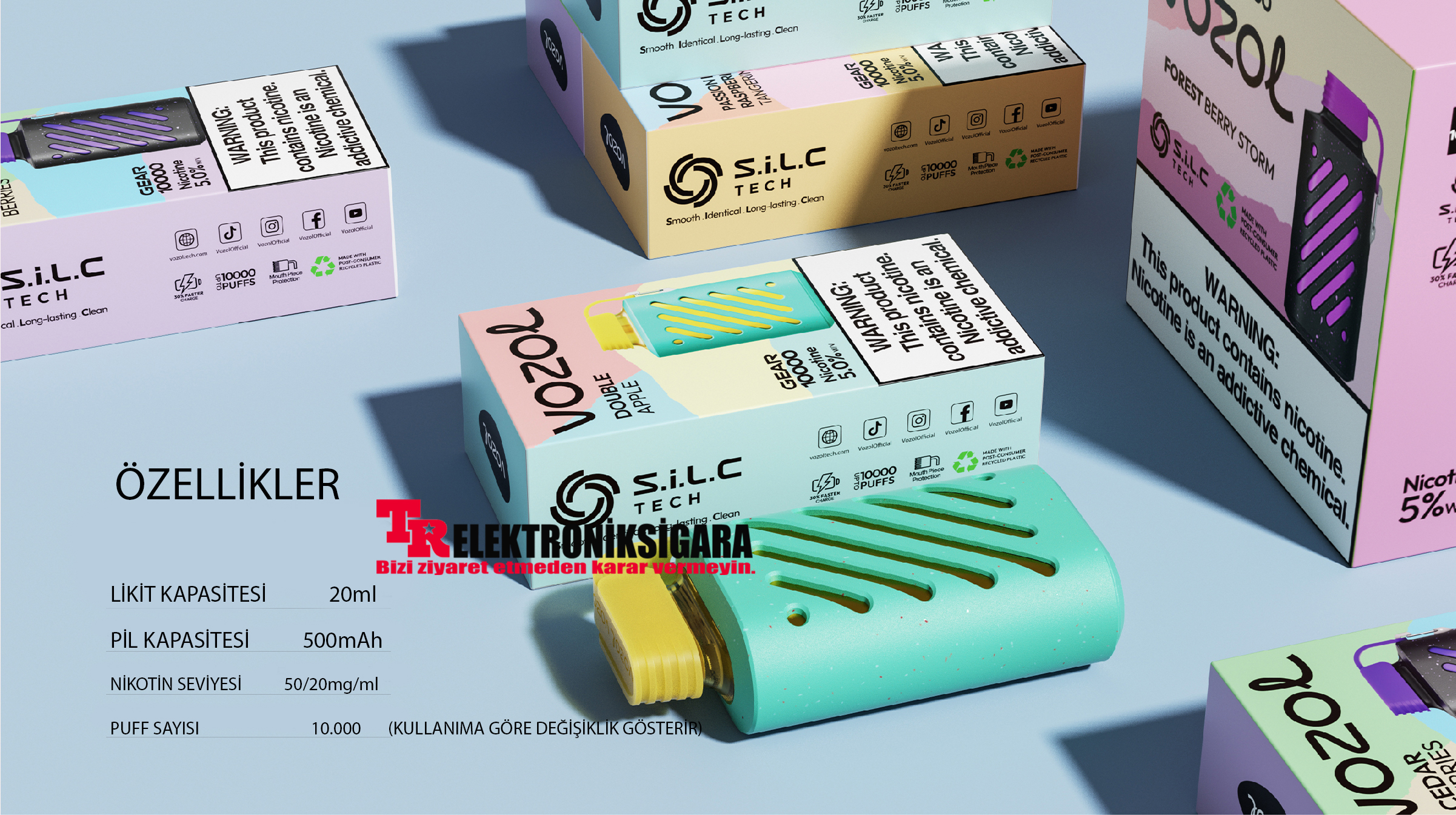 Vozol Gear 10000 Puff Bar %5 Nikotin Cedar Berries