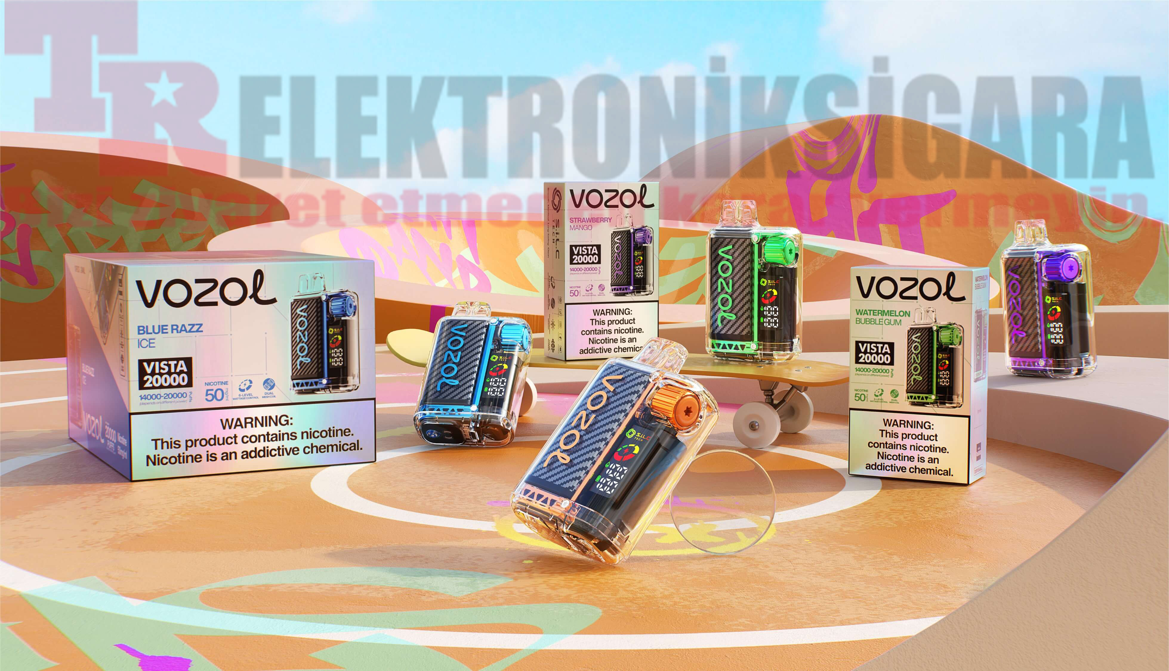 Vozol Vista 20000 Puff Bar %5 Nikotin Sour Apple İce